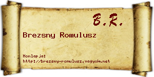 Brezsny Romulusz névjegykártya